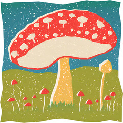 Drawing of mushrooms