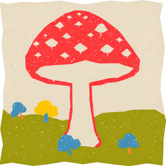 Drawing of mushrooms