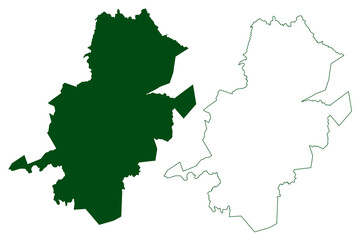 Urique municipality (Free and Sovereign State of Chihuahua, Mexico, United Mexican States) map vector illustration, scribble sketch Urique map