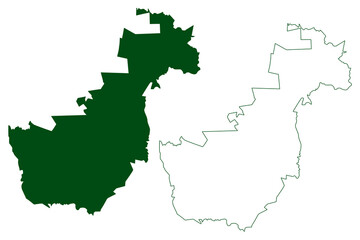 Temosachic municipality (Free and Sovereign State of Chihuahua, Mexico, United Mexican States) map vector illustration, scribble sketch Temósachic map