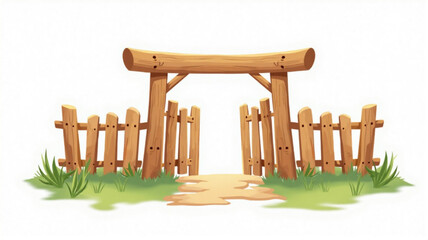 wooden fence and green grass