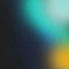 abstract grainy background with dark cyan, yellow, and black gradient, featuring a glowing vibrant color blend and noise texture for poster, banner, or cover design
