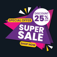 purple promotion sale template vector illustration