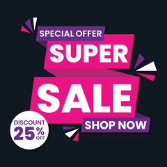 Obraz premium purple promotion sale template vector illustration