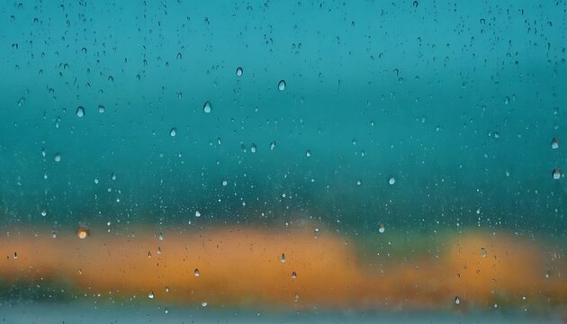 Raindrops on a window with blurred city lights in the background.Window with raindrops, city street at dusk in blurred background as wallpaper,7354 - Powered by Adobe