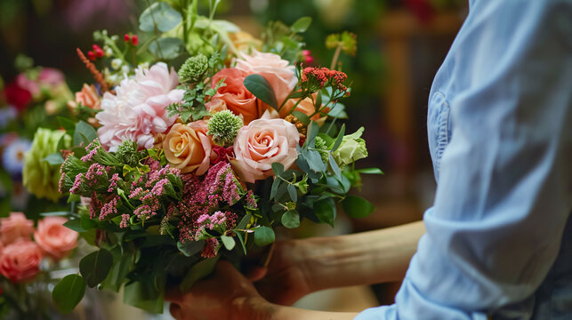 A floristry master class where students learn to make summer bouquets, focusing on flower arranging and hands-on techniques.