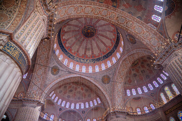 400 Years old Ottoman Mosque interior photos 
İt is written prayer and God names with Arabic letters  