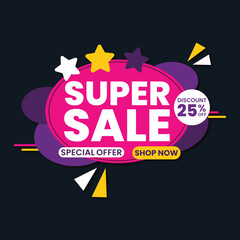 purple promotion sale template vector illustration