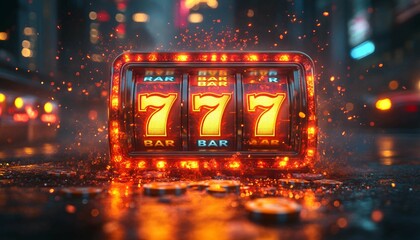 Abstract casino slot machine background. Colourful online casino banner 777 big winning symbol of gold jackpot, casino bar celebration light graphic, 777 symbol, big win, gold jackpot, 