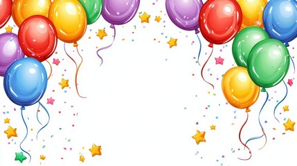 Colorful Balloons and Stars for Celebration Design