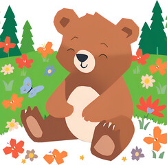 teddy bear with flowers