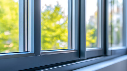 Fototapeta premium Aluminum profile for windows and doors manufacturing, PVC window or door profile