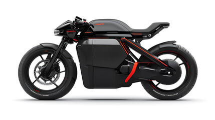 Fototapeta premium Angle view of a black Electric Bike Isolated on white background