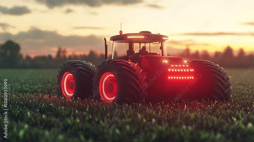 Poster Autonomous tractor with artificial intelligence, Digitalization and digital transformation in agriculture 4, 0, Smart farming