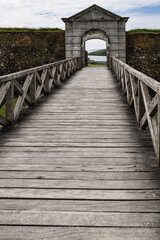 wooden bridge to fort