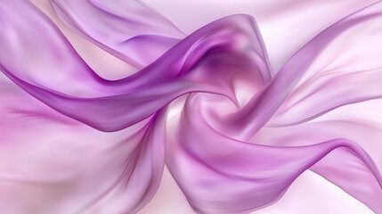 Fototapeta premium Delicate purple fabric draped in soft, swirling folds..