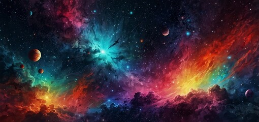 Fototapeta premium Background Of A Colorful Space