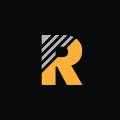 Dynamic Line Cut Letter R Logo Design