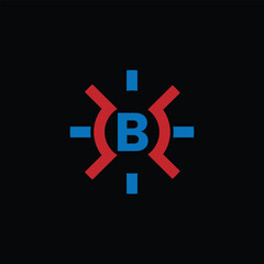 Iconic Technology Symbol With Letter B