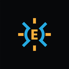 Iconic Technology Symbol With Letter E