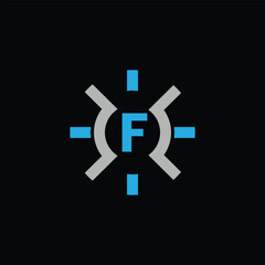 Iconic Technology Symbol With Letter F