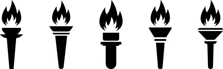 Fire torch icon sign illustration
