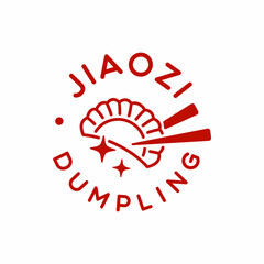 Gyoza Jiaozi Chinese Dumpling Food and Chopsticks Logo Design