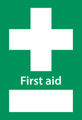 Obraz premium First aid post box point green sign icon