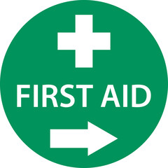 First aid post box point green sign icon
