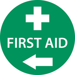 Obraz premium First aid post box point green sign icon