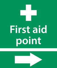 Obraz premium First aid post box point green sign icon