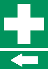 Obraz premium First aid post box point green sign icon