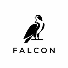 Peregrine falcon eagle hawk bird silhouette logo