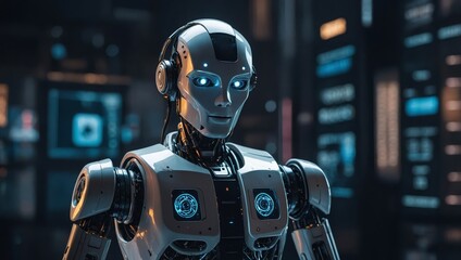 Digital chatbots on smartphones access data and information in online networks. Robot Applications and Global Connectivity AI Artificial Intelligence innovation and technology