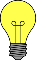 Light Bulb line icon vector, isolated on white background. Idea sign, solution, thinking concept. Lighting Electric lamp, electricity, shine, shiny. Flat style for graphic design, logo, web site, UI.