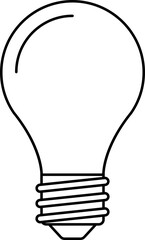 Obraz premium Light Bulb line icon vector, isolated on white background. Idea sign, solution, thinking concept. Lighting Electric lamp, electricity, shine, shiny. Flat style for graphic design, logo, web site, UI.