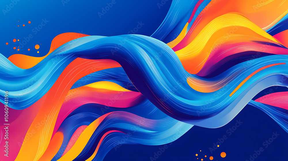 Poster modern abstract high speed movement, colourful dynamic motion on blue background, movement sport pat