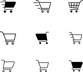 Shopping Cart Icon Vector. Shopping cart illustration for web, mobile apps. Shopping cart trolley icon vector isolated on white background