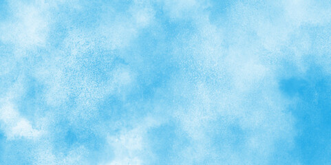 Aquarelle paint paper textured canvas element for text design, Digital paint for template or any design, Grunge light sky blue shades watercolor background, abstract blue or white watercolor.