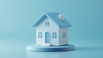 Modern 3D Smart Home Icon with Sleek Design | Home Automation Concept