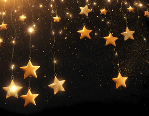 golden christmas background with stars