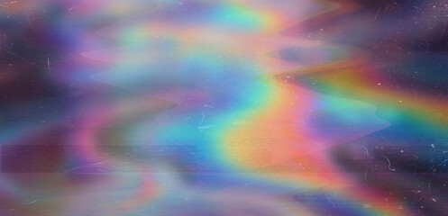 Abstract illustration with blurred neon holographic stains.