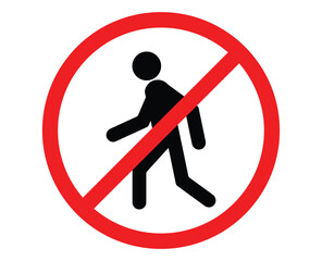 silhouette human icon do not enter sign in red circle or restricted area sign