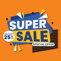 blue promotion sale template vector illustration