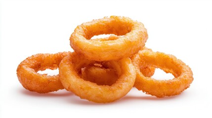 Onion rings isolated on white background