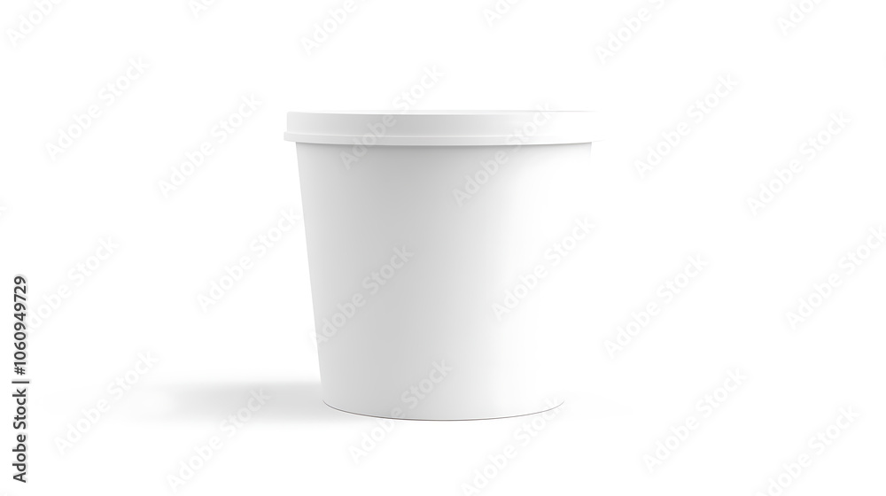 Aufkleber white blank popcorn bucket for placing your graphics, packaging template mockup isolated on white ba