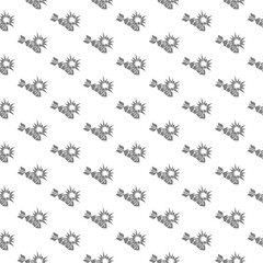 Bomb explosion icon pattern seamless isolated on white background