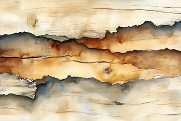 A textured wooden surface with varying shades of brown, showcasing natural grain patterns and unique layers.