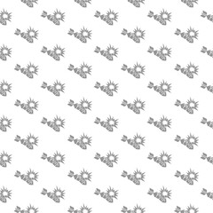 Bomb explosion icon pattern seamless isolated on white background