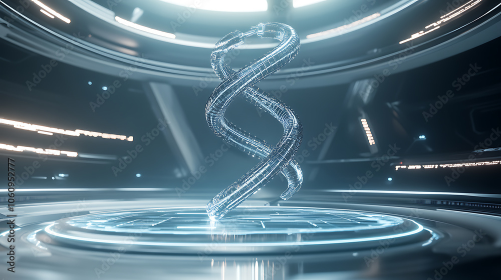 Aufkleber 3d illustration of a dna helix representing advanced technology in genetic engineering, set against 